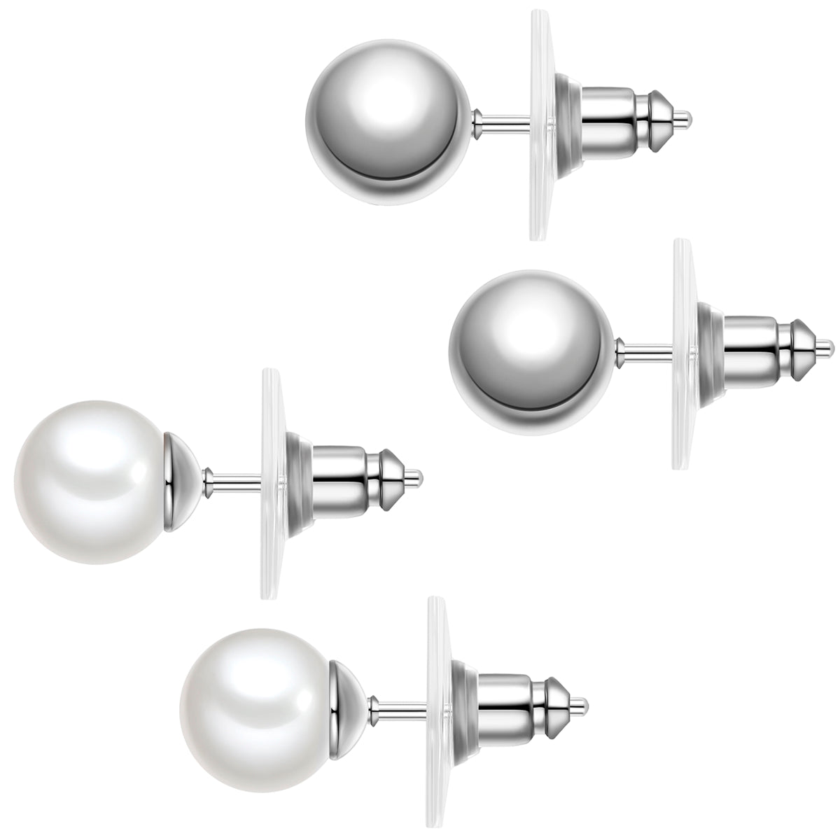 2er Set Ohrstecker Muschelkernperle weiß