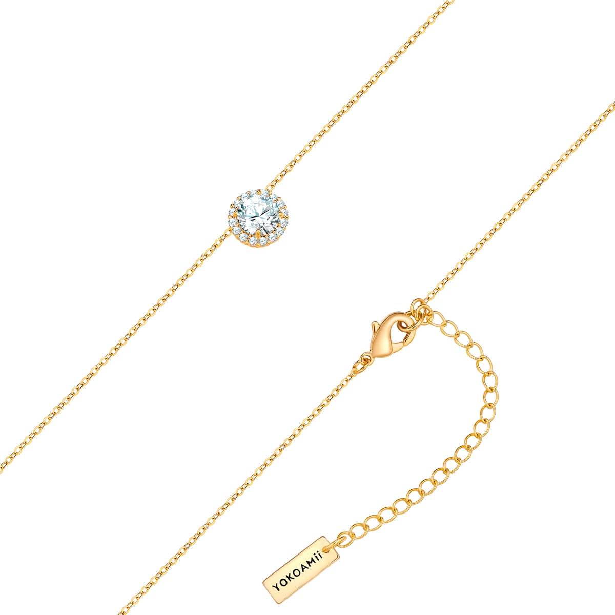 Kette mit Anhänger gelbgold Zirkonia weiß