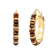 Creolen gelbgold Tigerauge braun