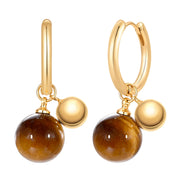 Creolen gelbgold Tigerauge braun
